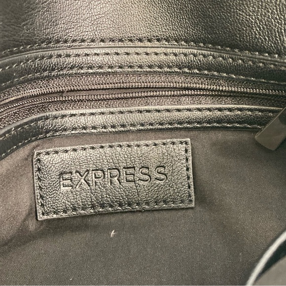 Express Oversized Envelope Clutch Faux Snakeskin Black - Picture 6 of 9